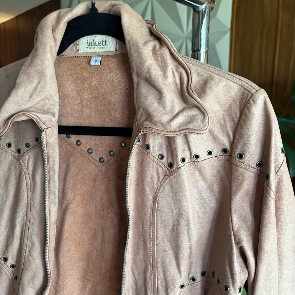 Women's Pink Leather Jacket